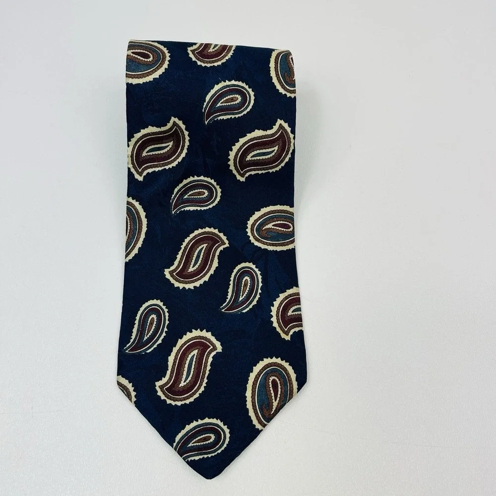 Boston Traders Silk Repp Tie Necktie Blue made‎ in USA